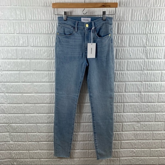 Frame Le High Skinny Jeans Carnation Raw Hem 24 NWT - Picture 2 of 8